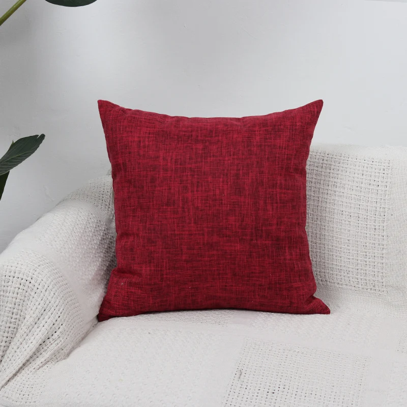 Square Textured Linen-Blend Accent Cushion Cover with Removable Insert Sleeve