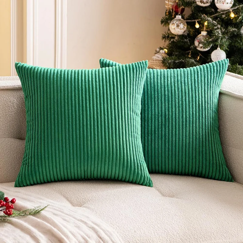 Ribbed Corduroy Textured Throw Pillow Covers