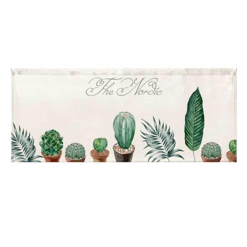 Printed Succulent Watercolor Runner Rug Mat for Kitchen and Entry