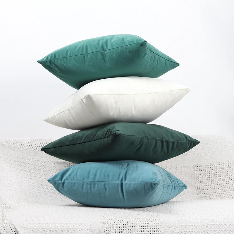 Plush Velvet Lumbar and Square Throw Pillow Covers