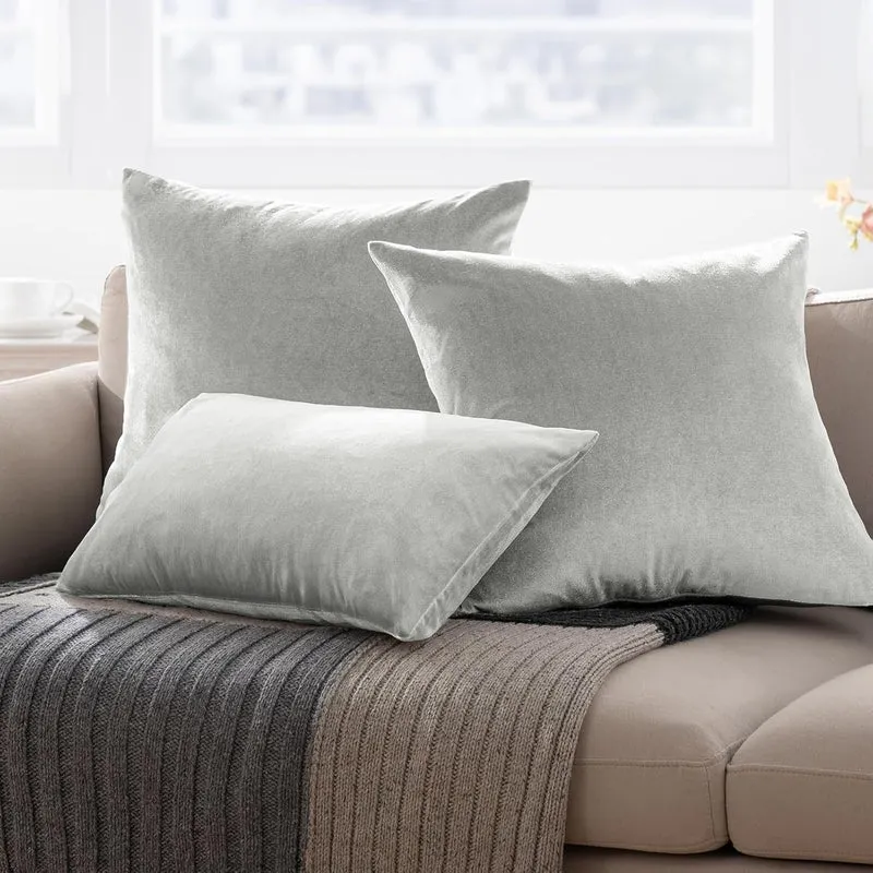 Plush Velvet Lumbar and Square Throw Pillow Covers