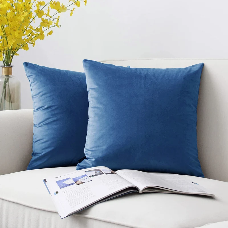 Plush Velvet Lumbar and Square Throw Pillow Covers