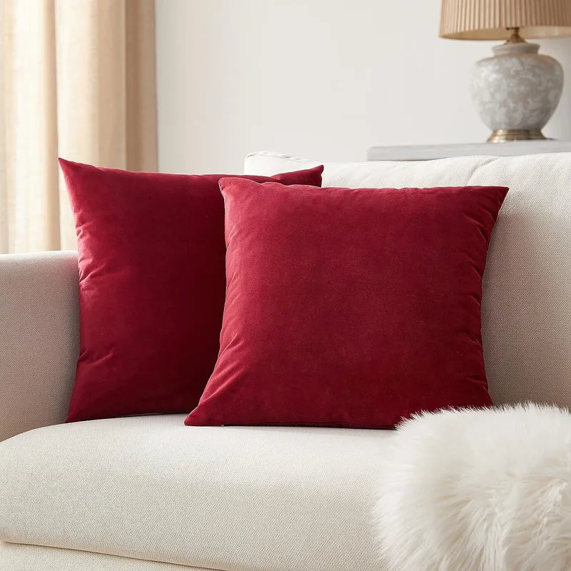 Plush Velvet Lumbar and Square Throw Pillow Covers