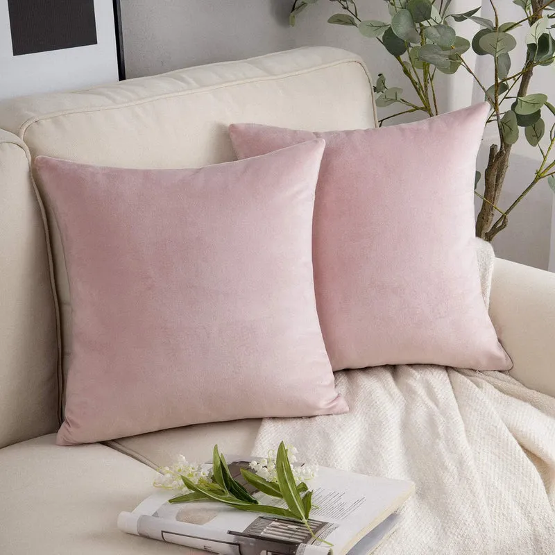 Plush Velvet Lumbar and Square Throw Pillow Covers