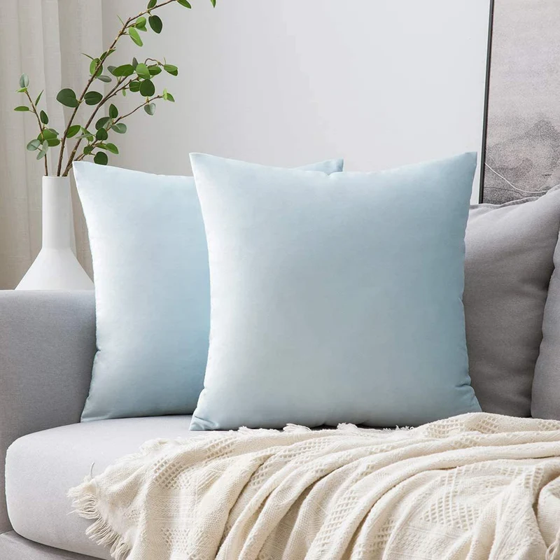 Plush Velvet Lumbar and Square Throw Pillow Covers