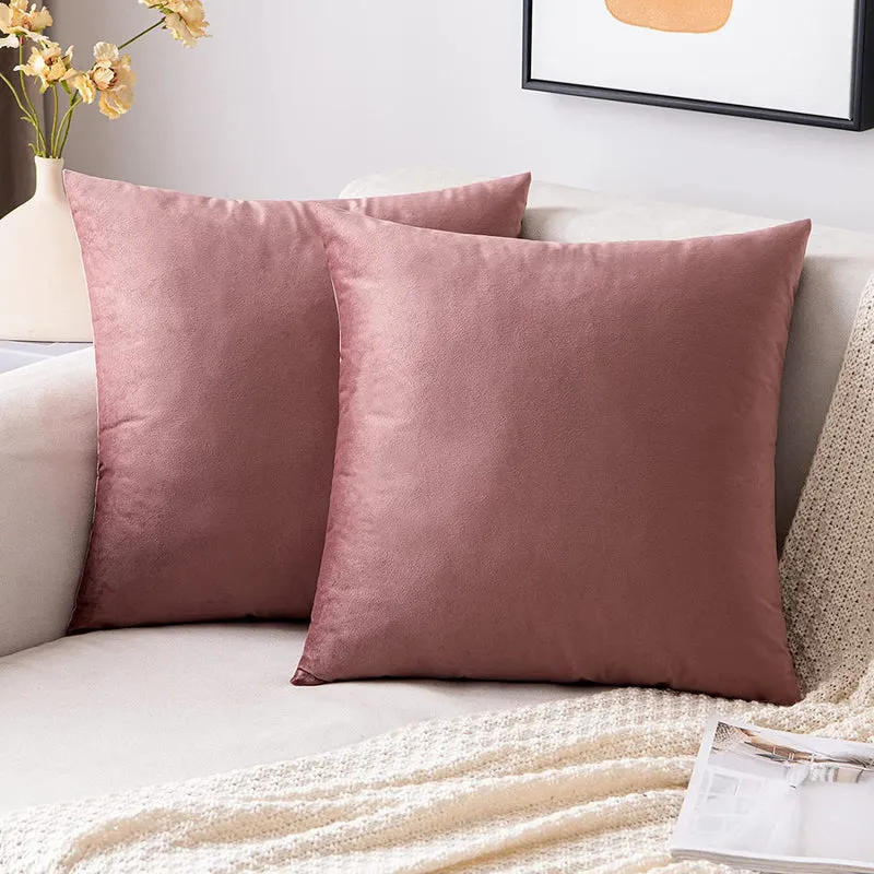 Plush Velvet Lumbar and Square Throw Pillow Covers