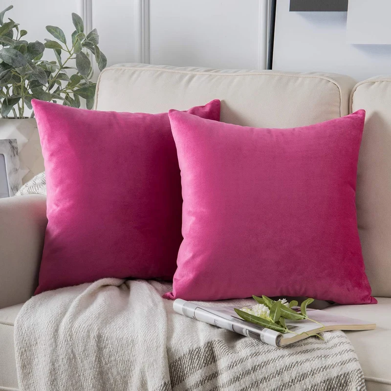 Plush Velvet Lumbar and Square Throw Pillow Covers