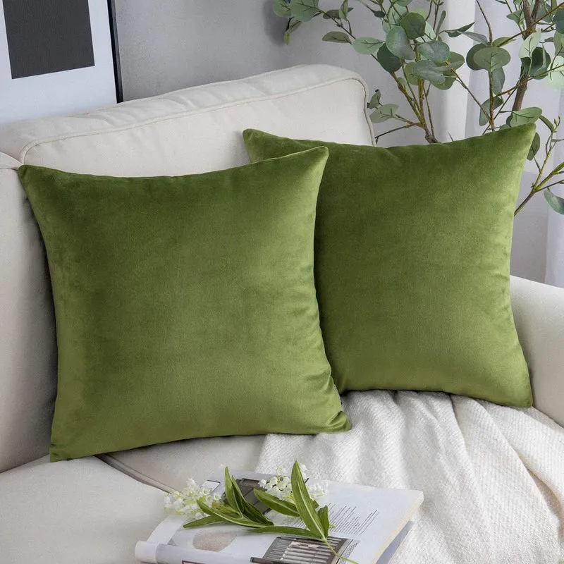 Plush Velvet Lumbar and Square Throw Pillow Covers