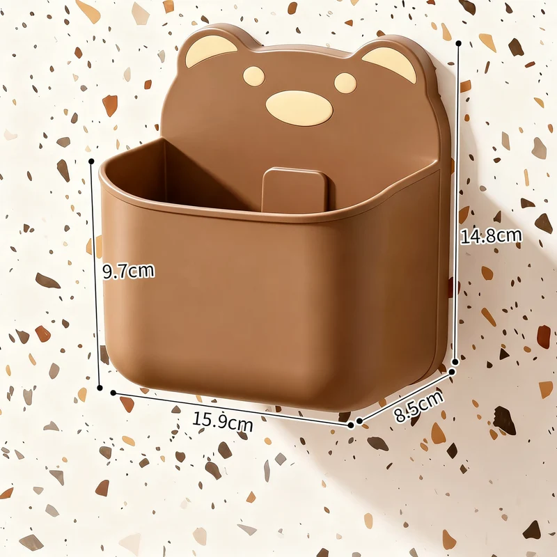 Wall-mounted storage box with drain
