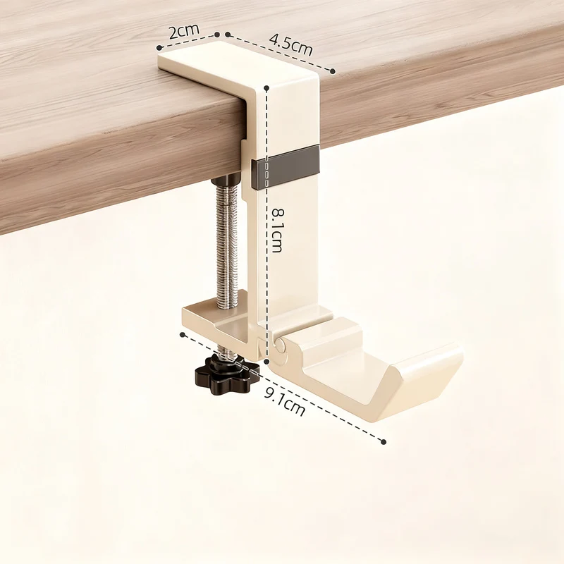 Adjustable table backpack hook made of aluminum