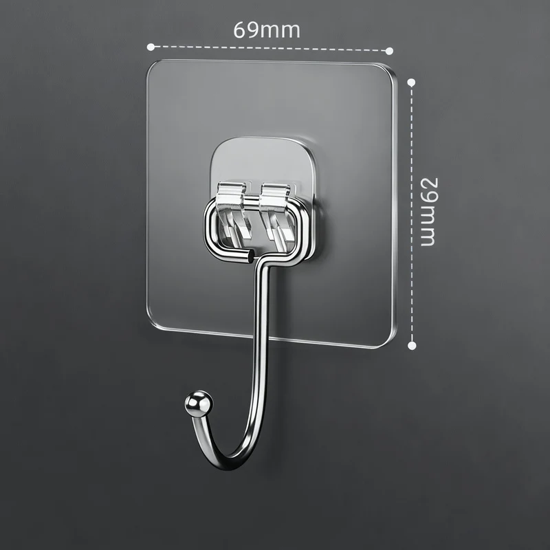 Transparent adhesive hooks made of PVC, load-bearing