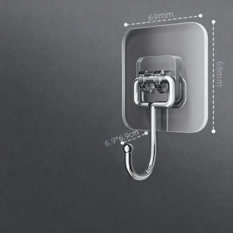 Transparent adhesive hooks made of PVC, load-bearing