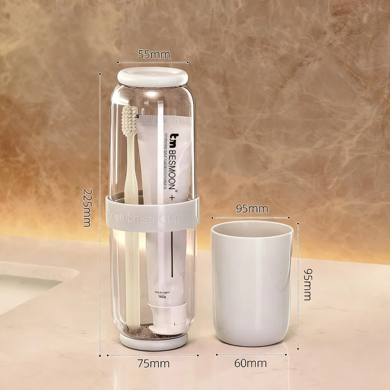 Portable dental care set with rinsing cup
