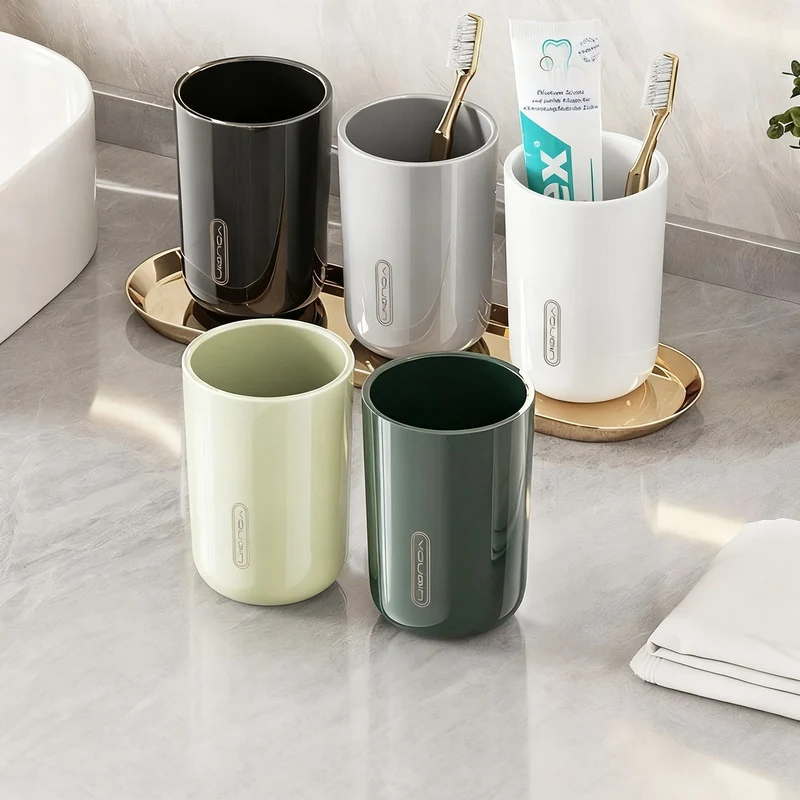 Portable toothbrush cup made of plastic