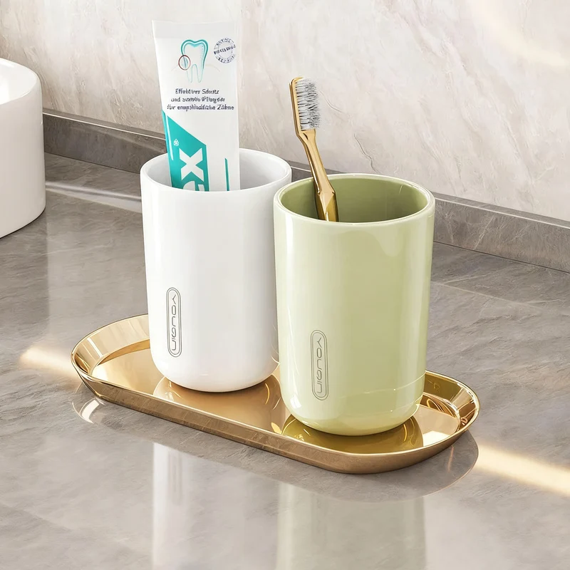 Portable toothbrush cup made of plastic