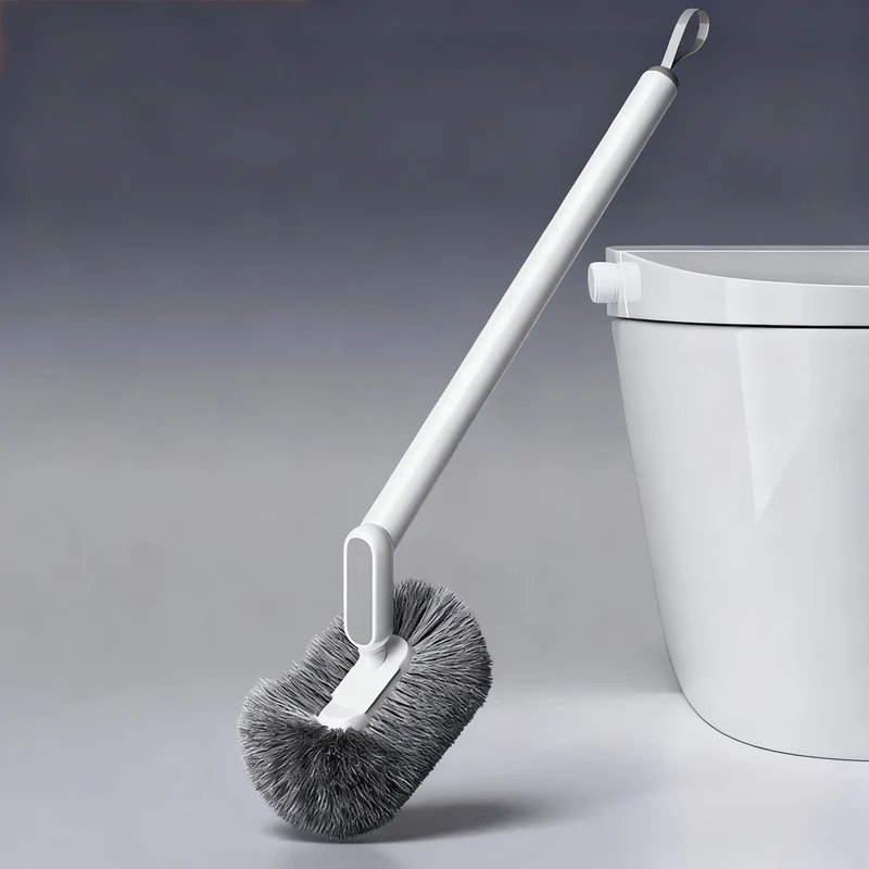 Toilet brush with long handle, wall mountable