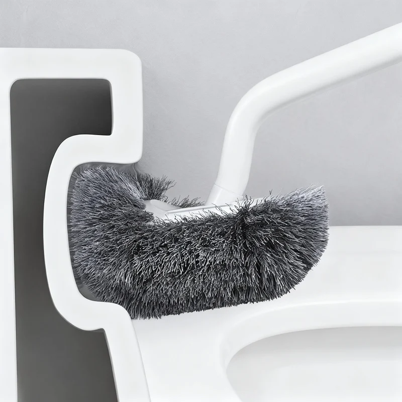 Toilet brush with long handle, wall mountable
