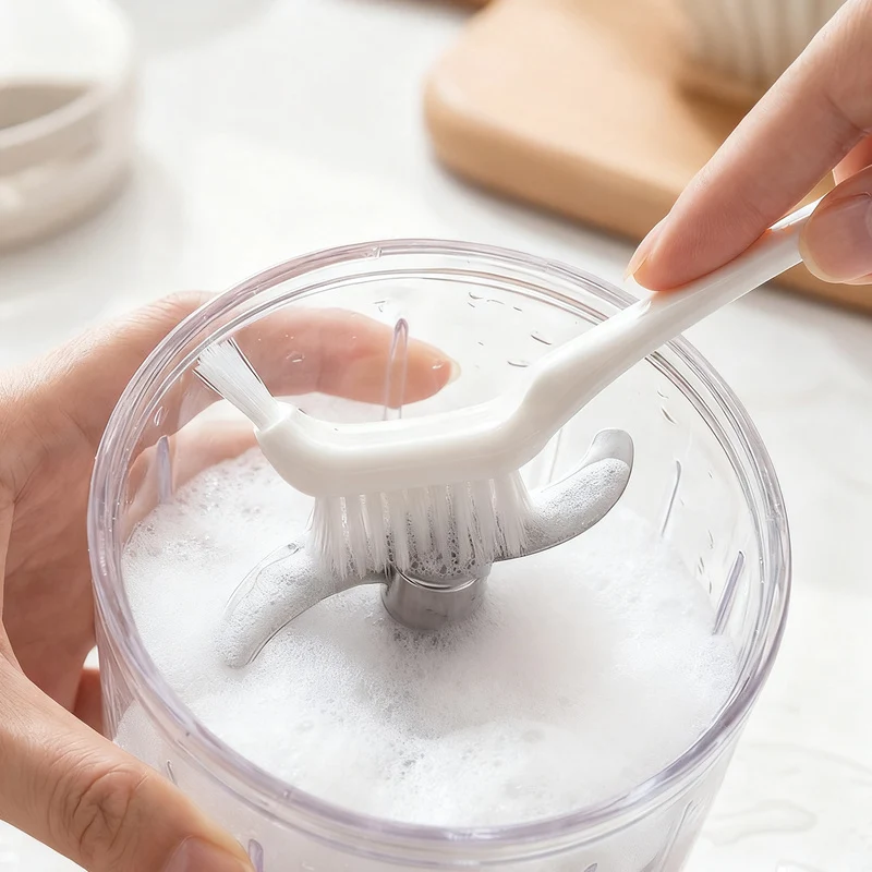 Special brush for kitchen machines and mixers