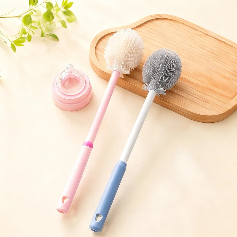 Silicone cleaning brush for baby bottles and teats