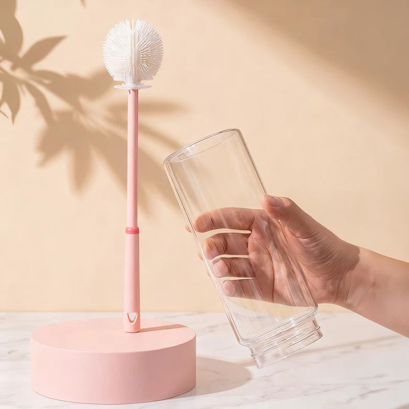 Silicone cleaning brush for baby bottles and teats