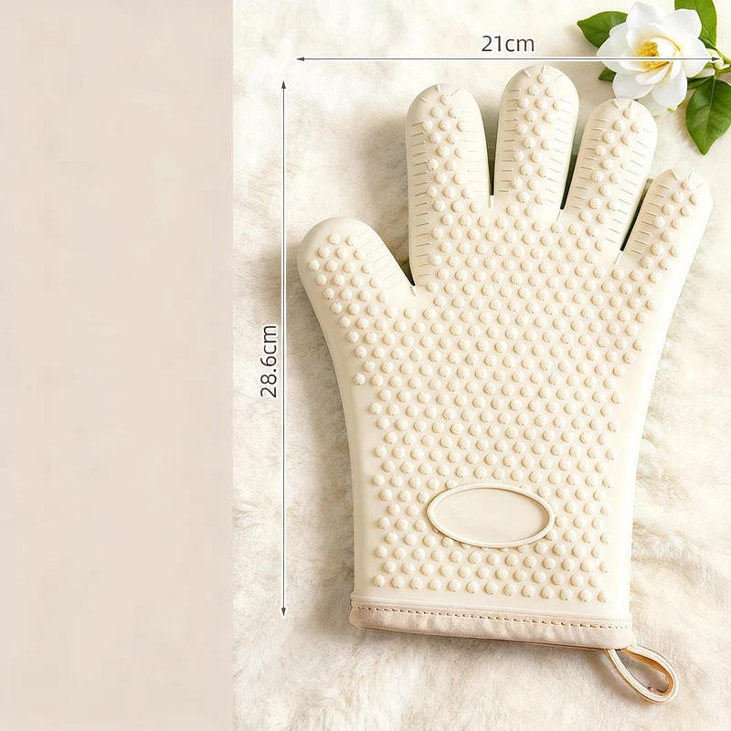 Silicone oven gloves, non-slip, various thicknesses