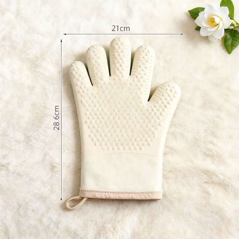 Silicone oven gloves, non-slip, various thicknesses