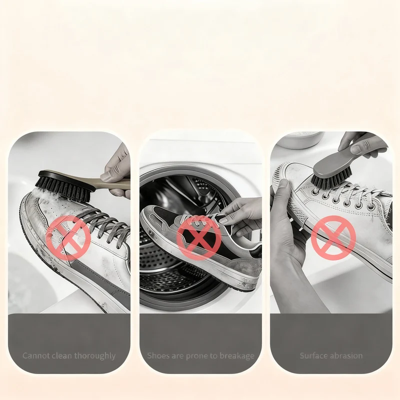 Shoe brush with soft bristles