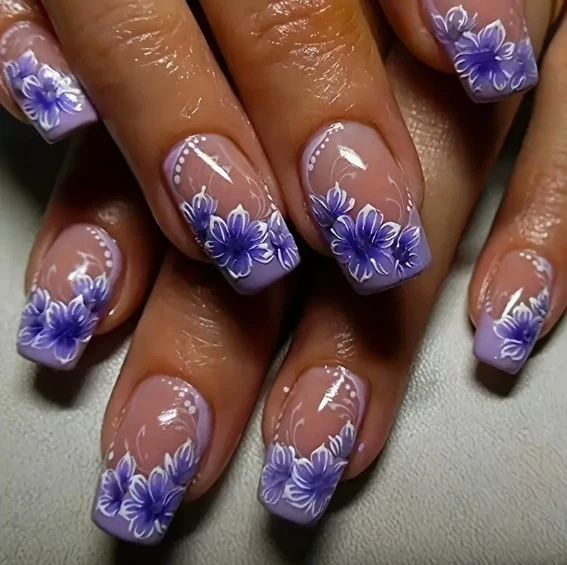 Blumenmuster Acryl-Nagelkunst-Verstärkungen Karnz 1789915992