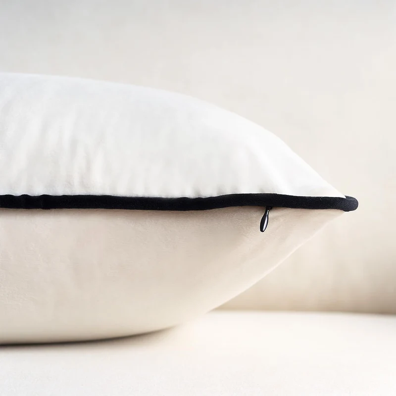Luxury Velvet Throw Cushion with Contrast Piping
