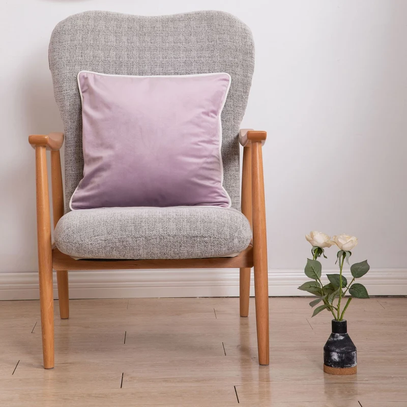 Luxury Velvet Throw Cushion with Contrast Piping