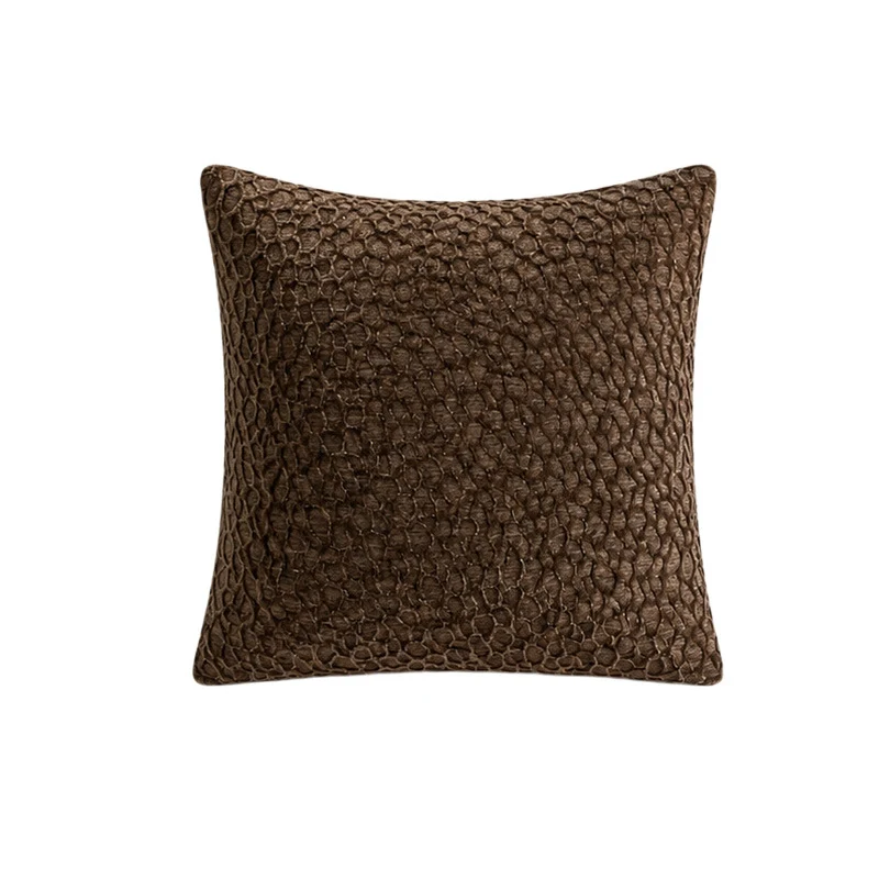 Luxury Textured Chenille Throw Pillow Covers Pair