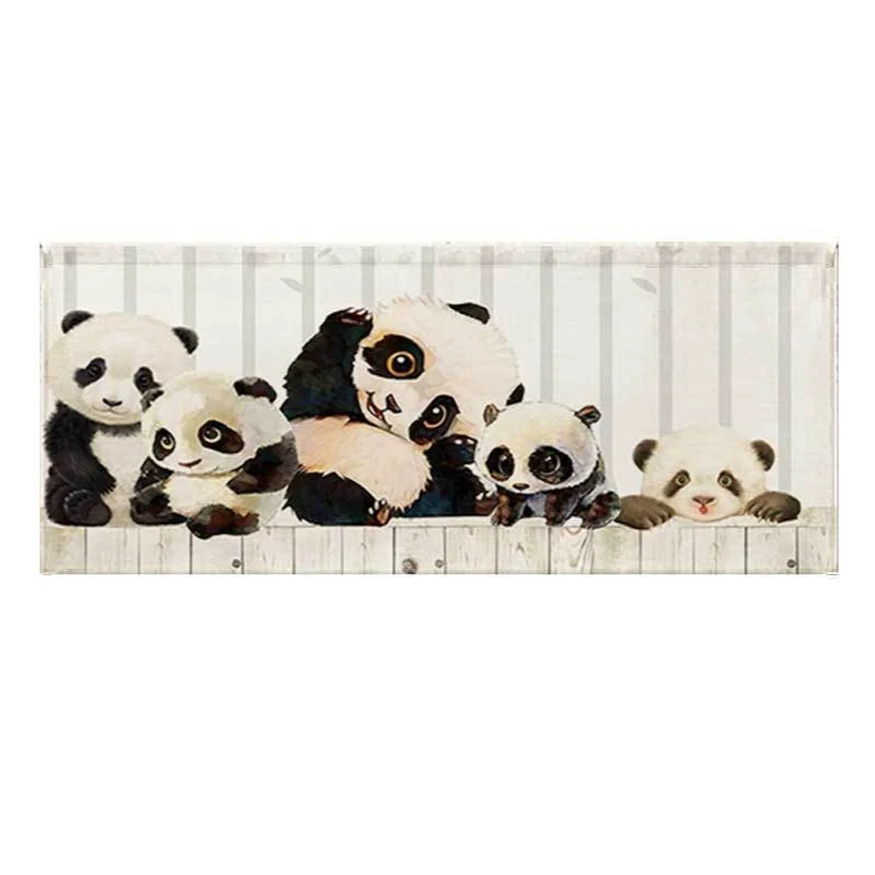 Illustrated Panda Family Canvas Wall Art for Nursery