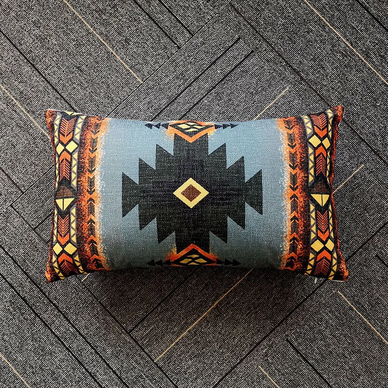 Ikat-Print Square Decorative Throw Pillow Cover with Hidden Zipper