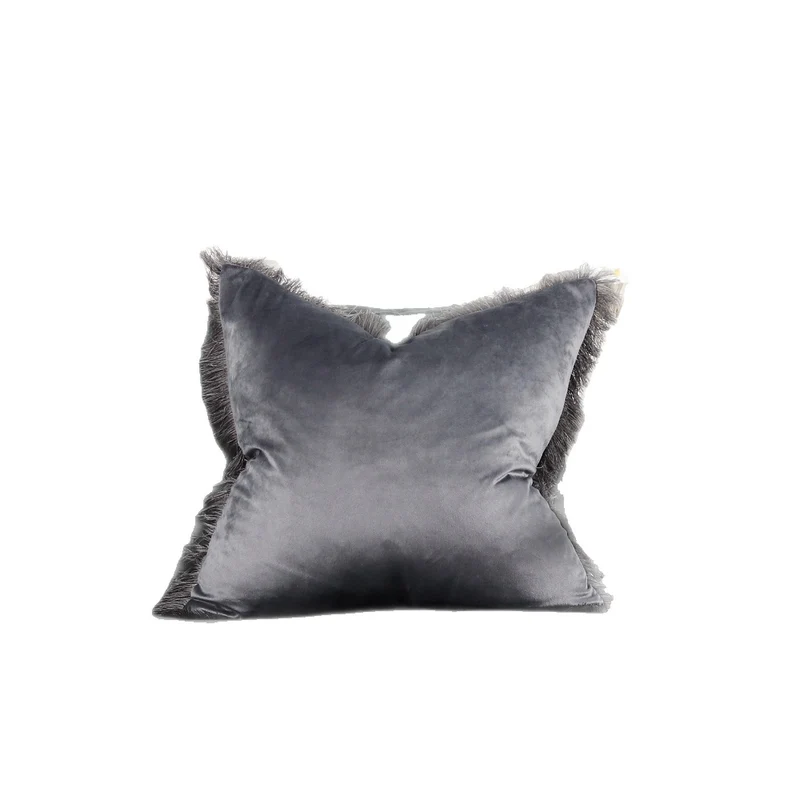 Frayed-Edge Square and Lumbar Decorative Pillow Set
