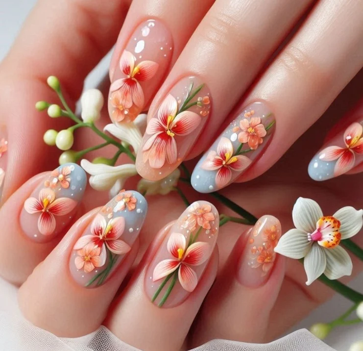 Florale Kunst Acryl-Nagelverstärkungen Karnz