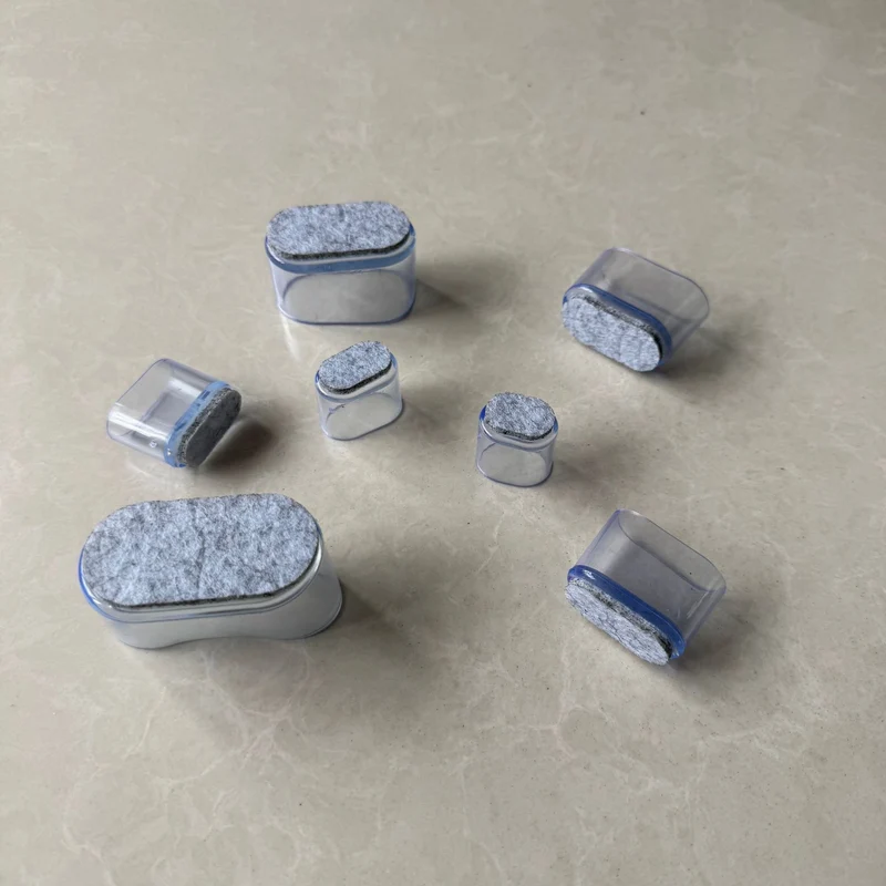 Furniture glides made of PVC with felt pad