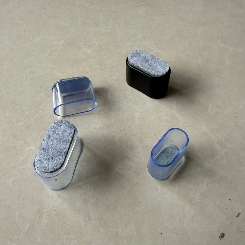 Furniture glides made of PVC with felt pad