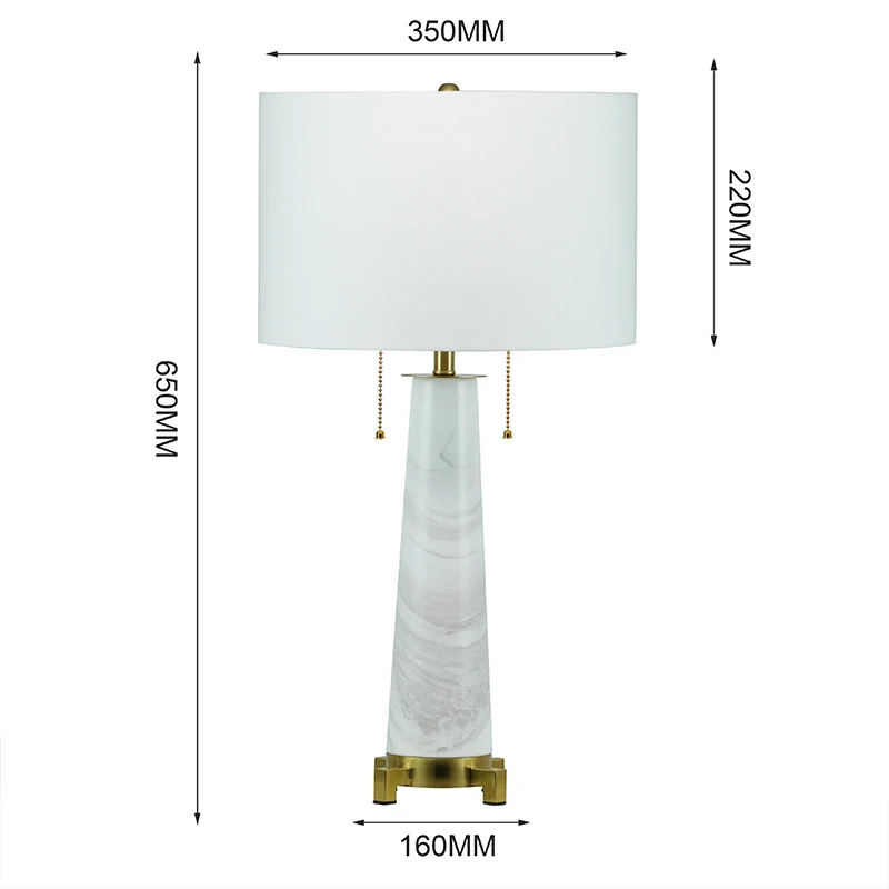 Marble table lamp with touch switch