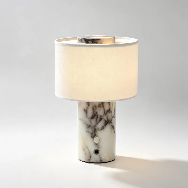 Marble table lamp with touch switch