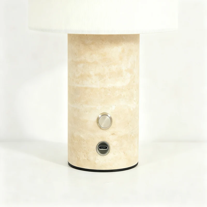 Marble table lamp with touch switch