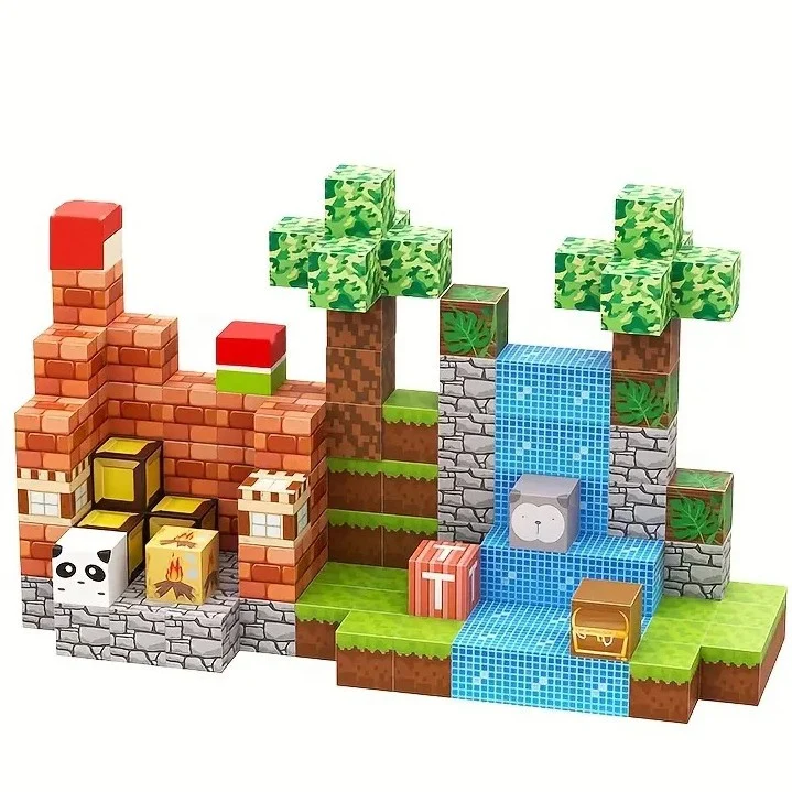 Magnet stick building blocks, multiple sizes