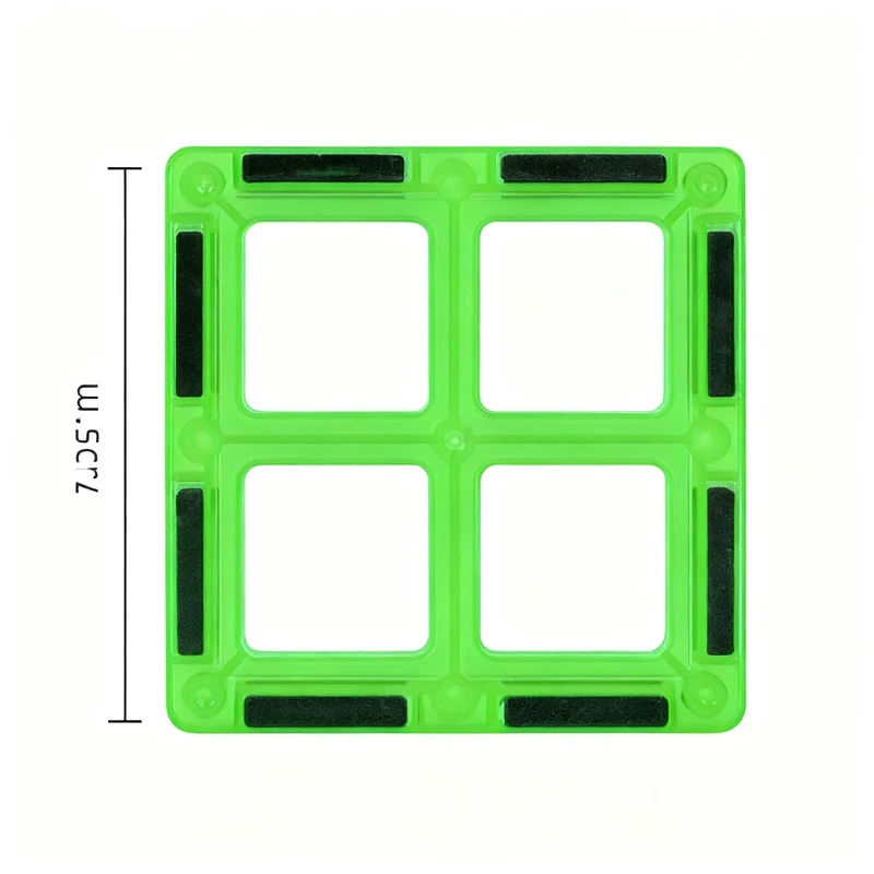 Magnetic building tiles in different shapes