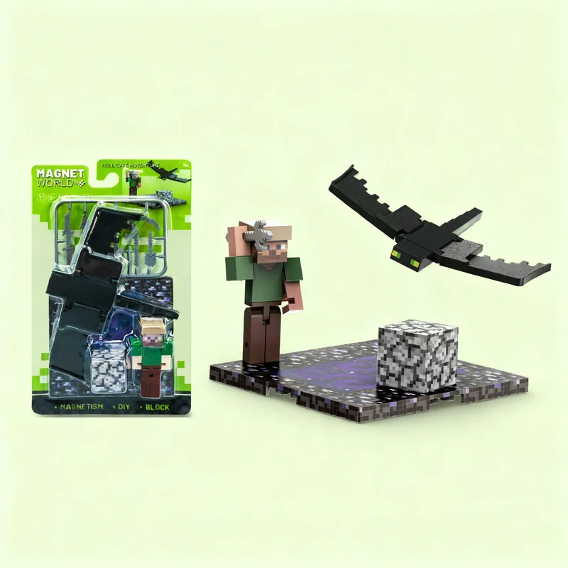 Magnetic building blocks, plastic, children's toy
