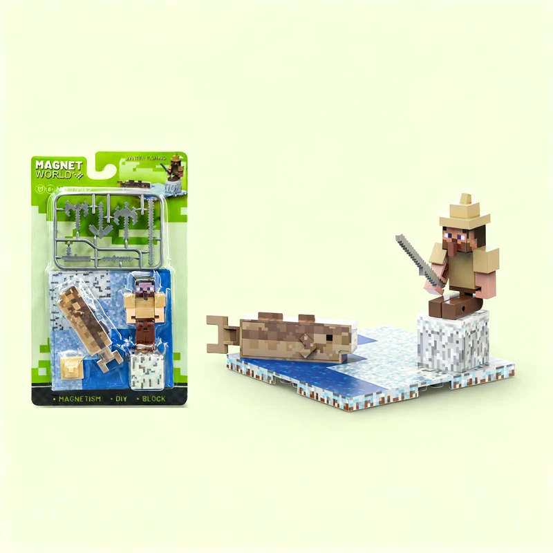 Magnetic building blocks, plastic, children's toy