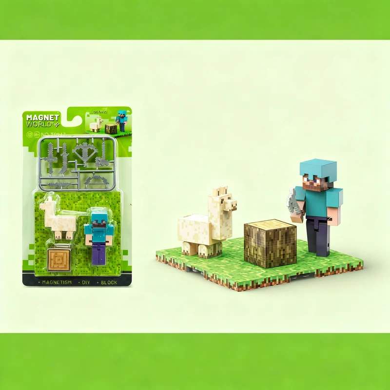 Magnetic building blocks, plastic, children's toy