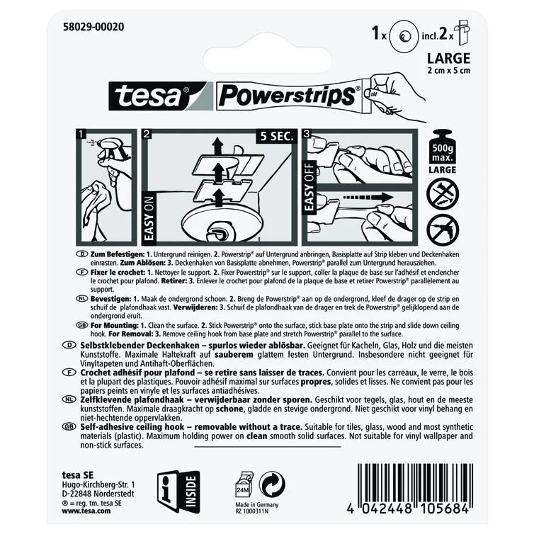 powerstrips deckenhaken weiß 1 st.