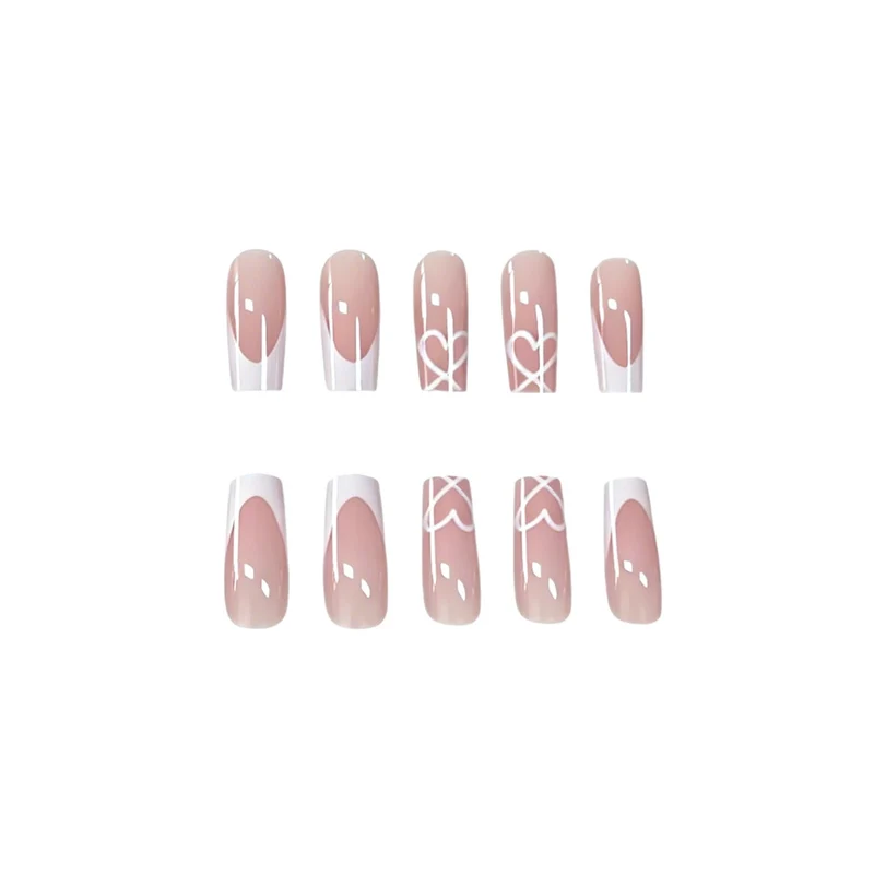 Elegante French Tip Acrylnagelverlängerungen Karnz 1789915776