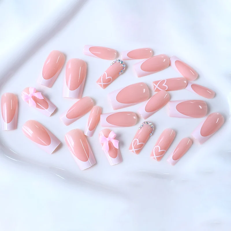 Elegante Französische Spitzen Acryl-Nagelverstärkungen Karnz