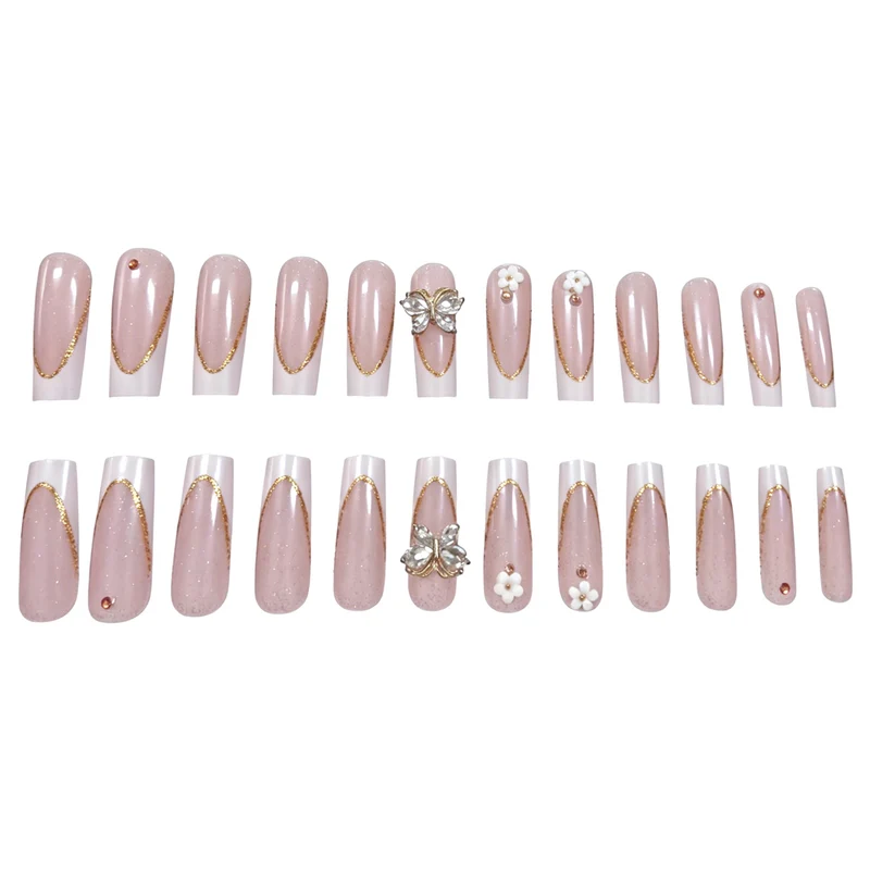 Elegante Blumennagelkunstverlängerungen Karnz