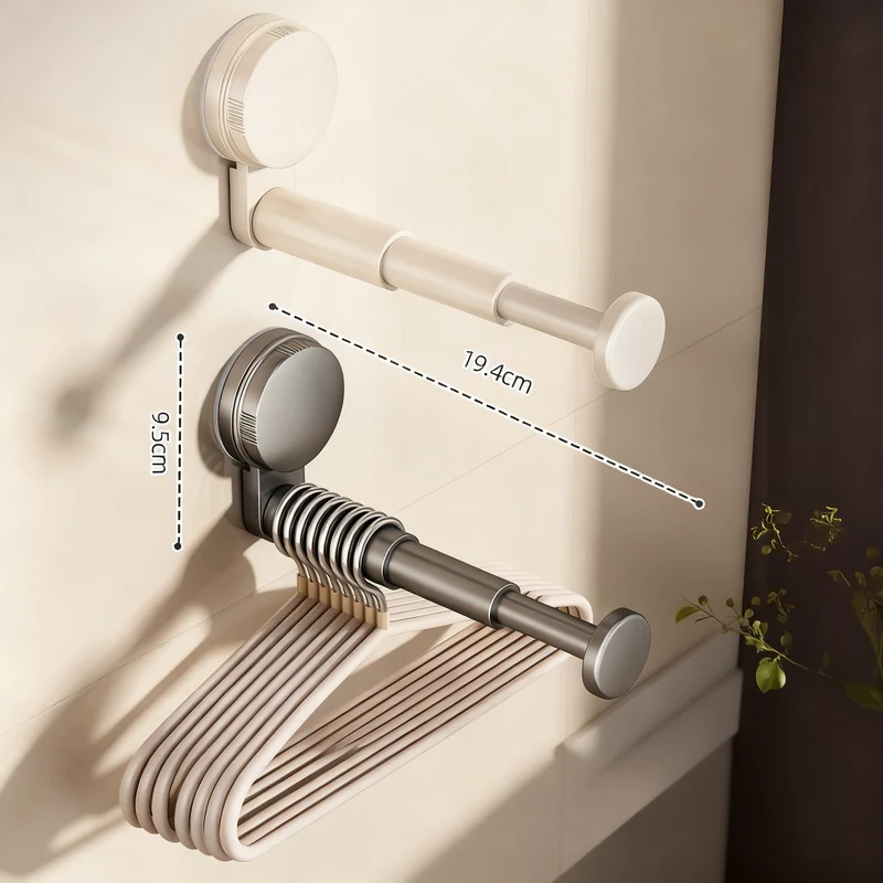 Extendable clothes rail, ABS, wall-mounted